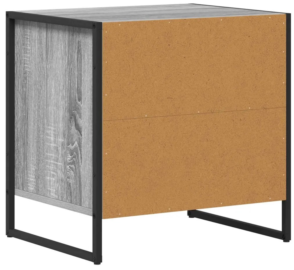 vidaXL Éjjeli asztal fiókkal Szürke Sonoma 50 x 39,5 x 50 cm Faanyag