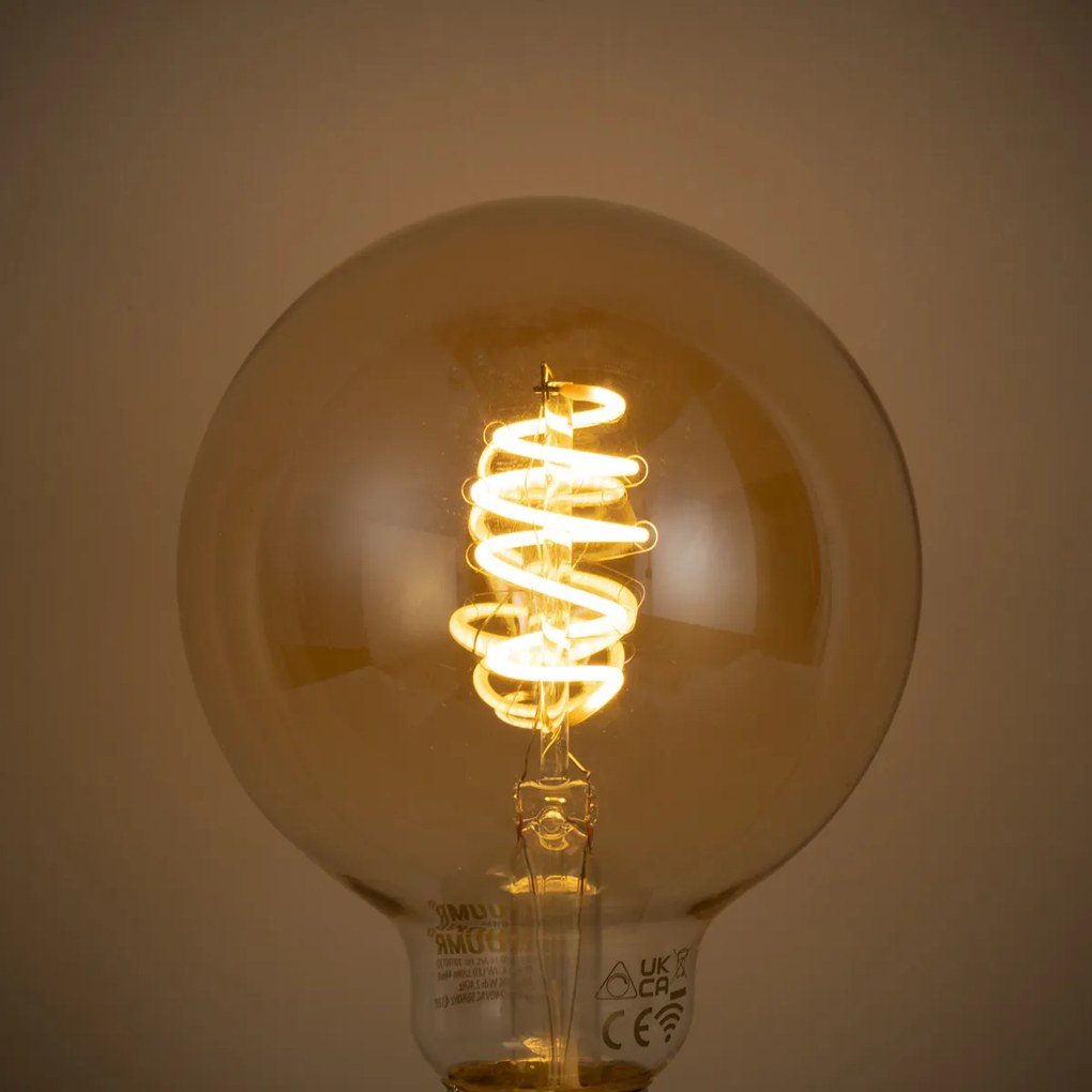 5 db Okos E27 Dimmelhető LED Izzó G95 Borostyán 4.9W 320lm 2500K
