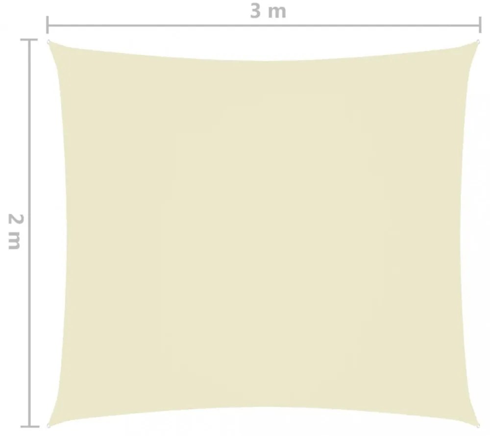 krémszínű téglalap alakú oxford-szövet napvitorla 2 x 3 m