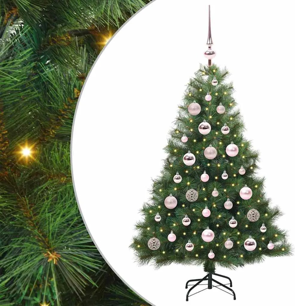 vidaXL Mű karácsonyfa 150 LED-del állvánnyal Zöld 120 cm PE és PVC