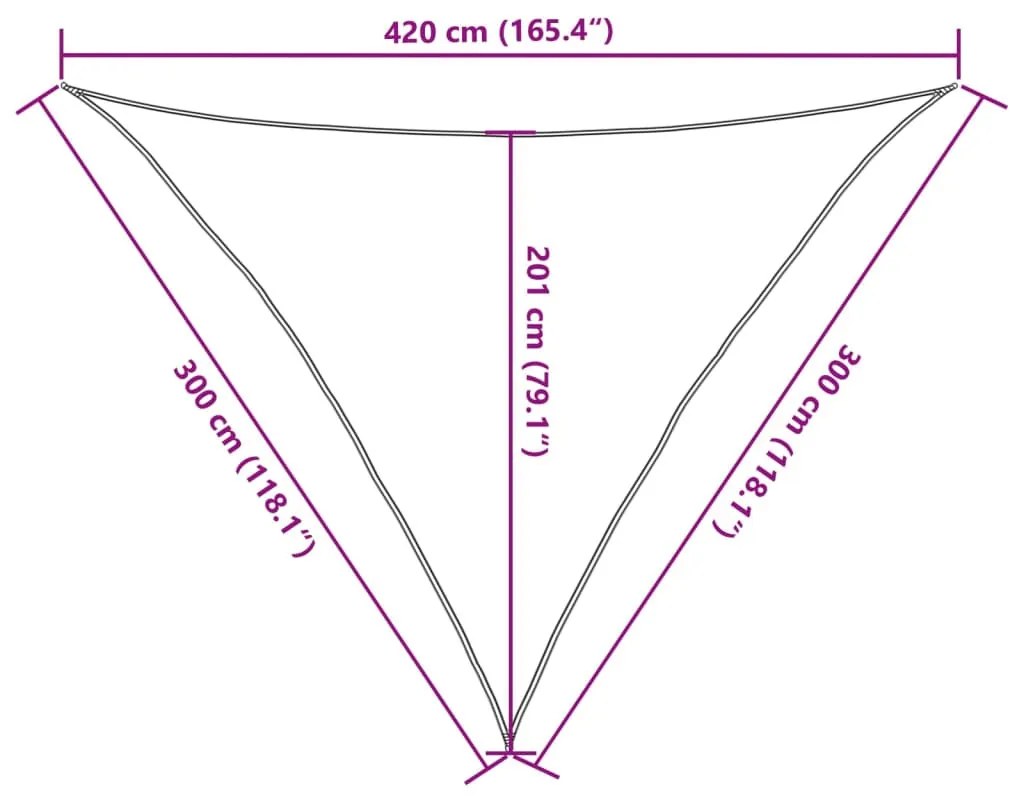 antracitszürke HDPE napvitorla 160 g/m² 3 x 3 x 4,2 m
