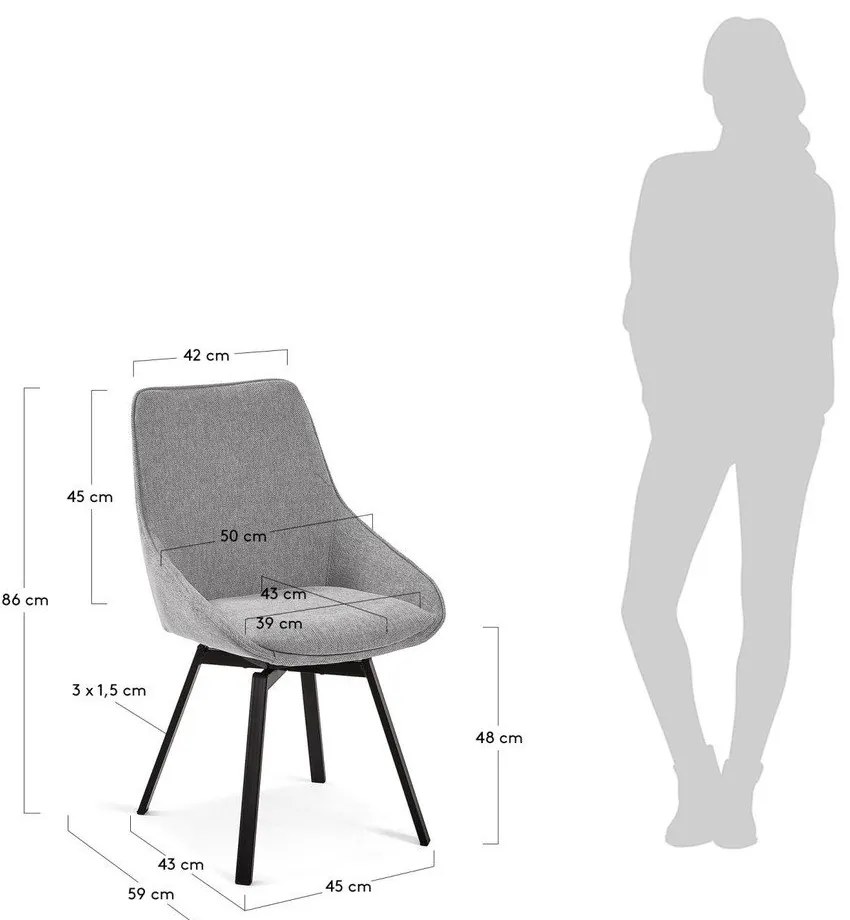 Szürke étkezőszék Jenna – Kave Home