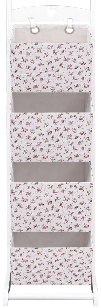 vidaXL 4-szintes virágmintás fa kosárállvány 35 x 35 x 125 cm