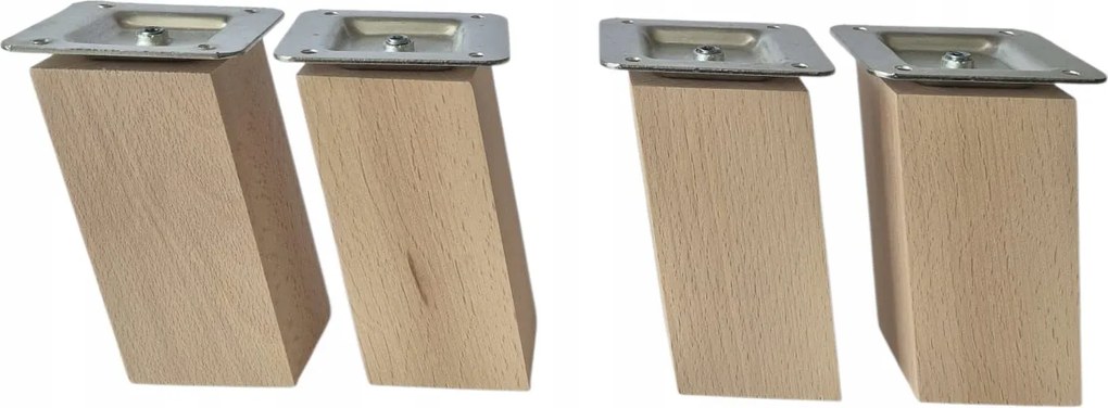 Bükkfa lábak Négyzet 8 cm ferde rögzítéssel 4 db-os szett