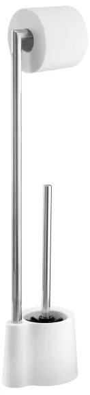 WENKO 22989100 - WC-kefe AVOLA 13x70 cm rozsdamentes acél/fehér/ezüst