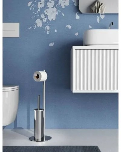 GEDY 143213 Circe állvány WC-papír tartóval ésWC-kefe tartóval, kerek, króm