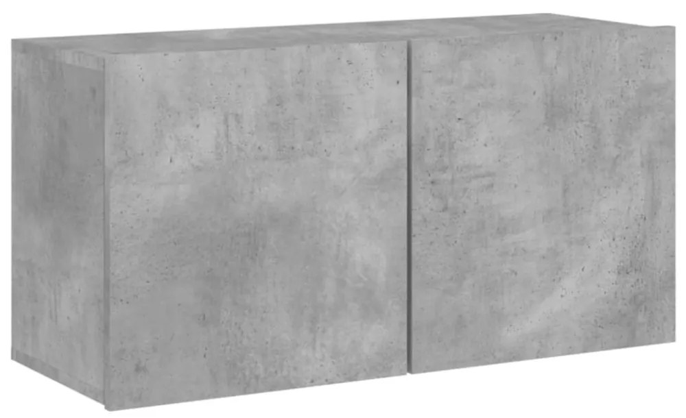 betonszürke falra szerelhető TV-szekrény 80 x 30 x 41 cm