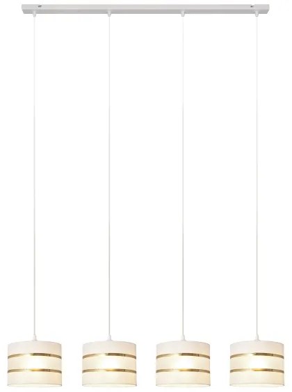 Csillár zsinóron HELEN 4xE27/15W/230V fehér/arany