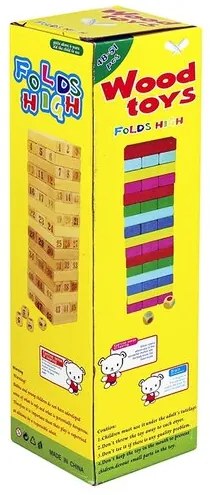 Wood Toys Jenga fatorony, színes