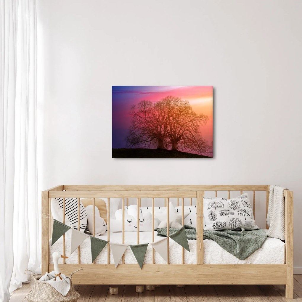 Vászonkép - Fák a ködben (70x50 cm)