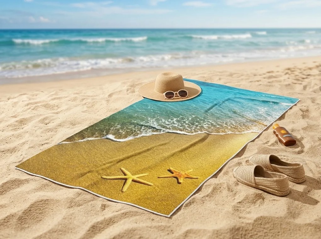 Gyorsan száradó XL strandfürdőlepedő SOLMARE színes 100 x 180 cm, 100% mikroszál