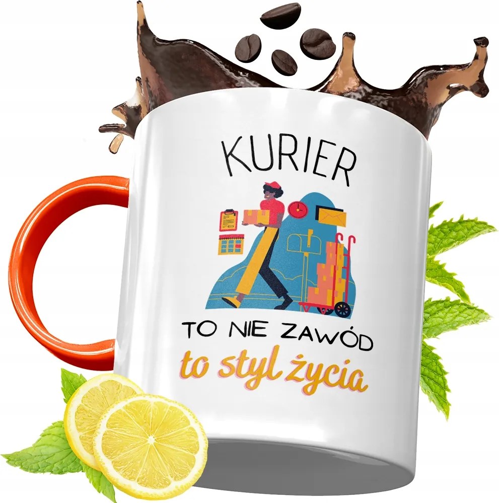 Narancssárga Bögre Futárnak Születésnapi Ajándék fényképes nyomtatással