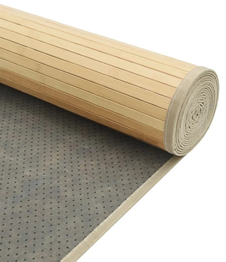 négyszögletű világos természetes bambusz szőnyeg 70 x 200 cm