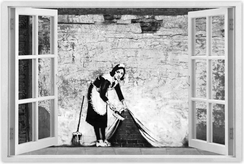 Poszterek 60x40 Banksy Takarítónő Grafiti