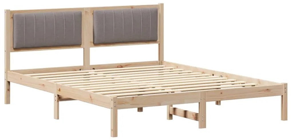 Ágykeret Kárpitozott Fejtámlával Tópszínű 160 x 200 cm