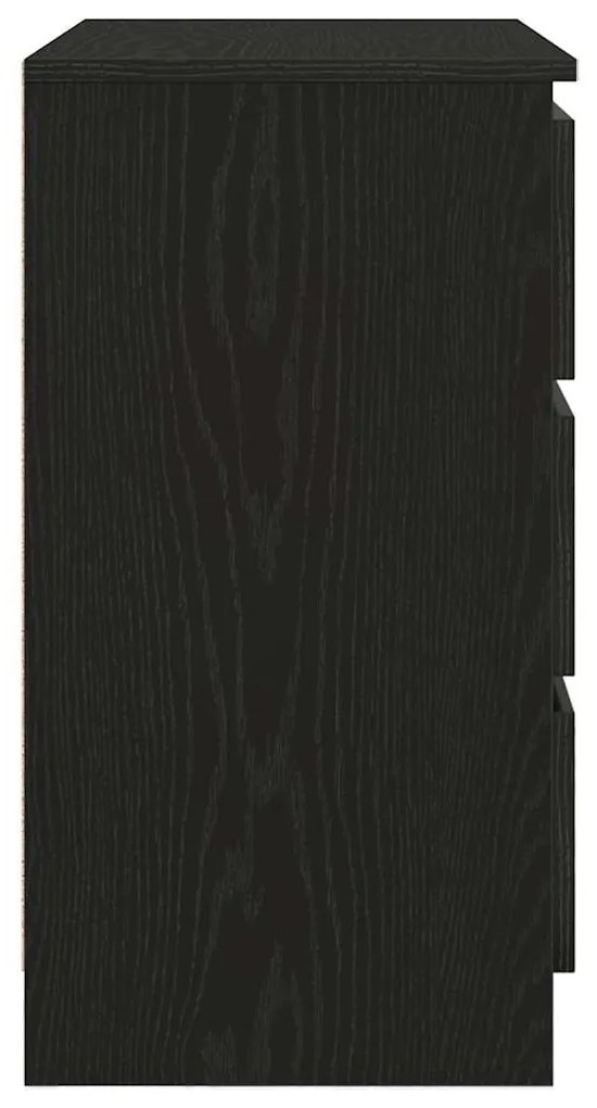fekete tölgy szerelt fa tálalószekrény fiókos 71x35x65 cm