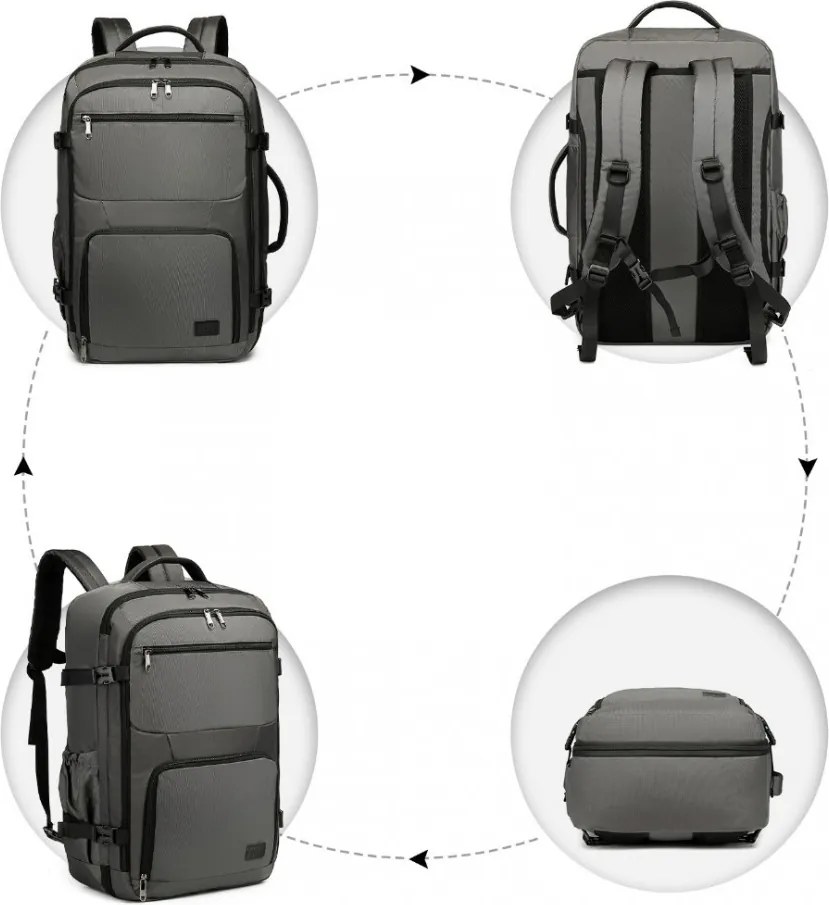 Szürke nagy kapacitású utazótáska repülőre "Explorer"