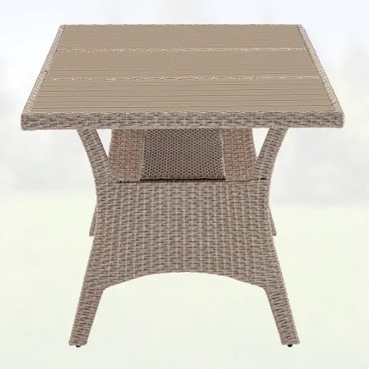 Casaria® Rattan asztal Takeo 190x90x75cm - krém