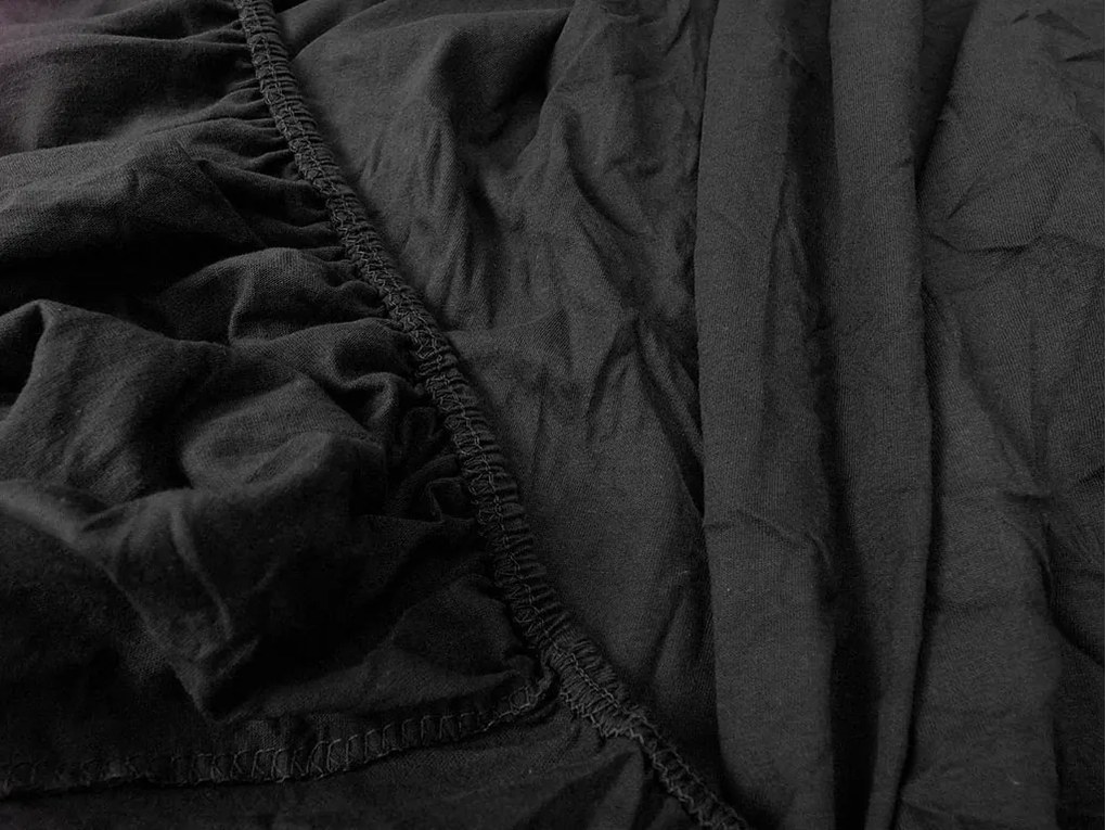 Jersey fekete lepedő EXCLUSIVE 200 x 220 cm
