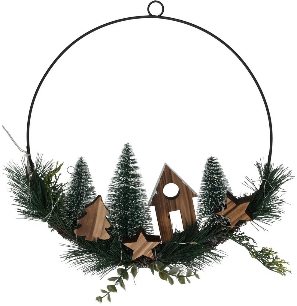 Christmas ring karácsonyi lógó LED dekoráció, 30 cm
