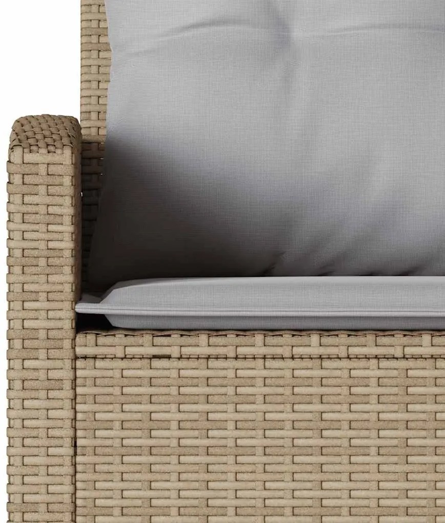 6 részes bézs polyrattan kerti ülőgarnitúra párnákkal L-alakú
