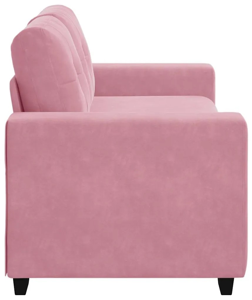 vidaXL rózsaszín bársony loveseat kanapé 140 cm