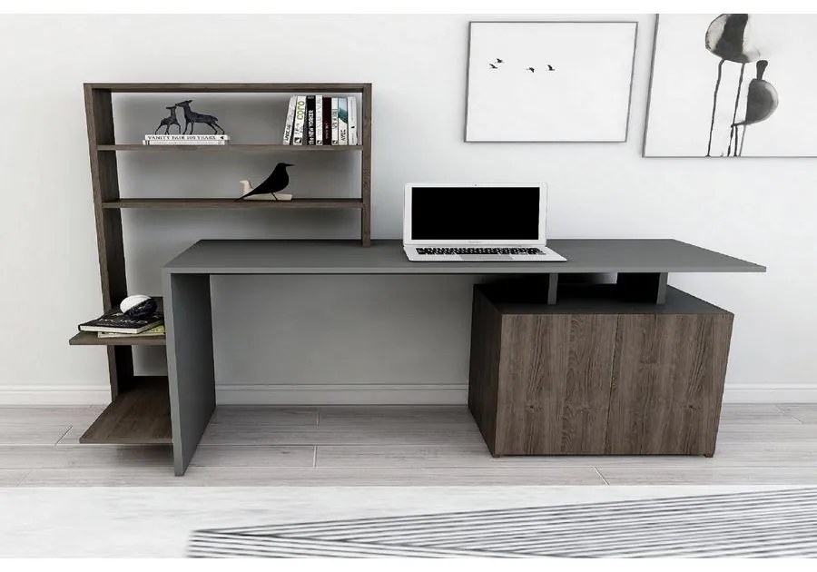 Íróasztal Melis - Walnut, Anthracite