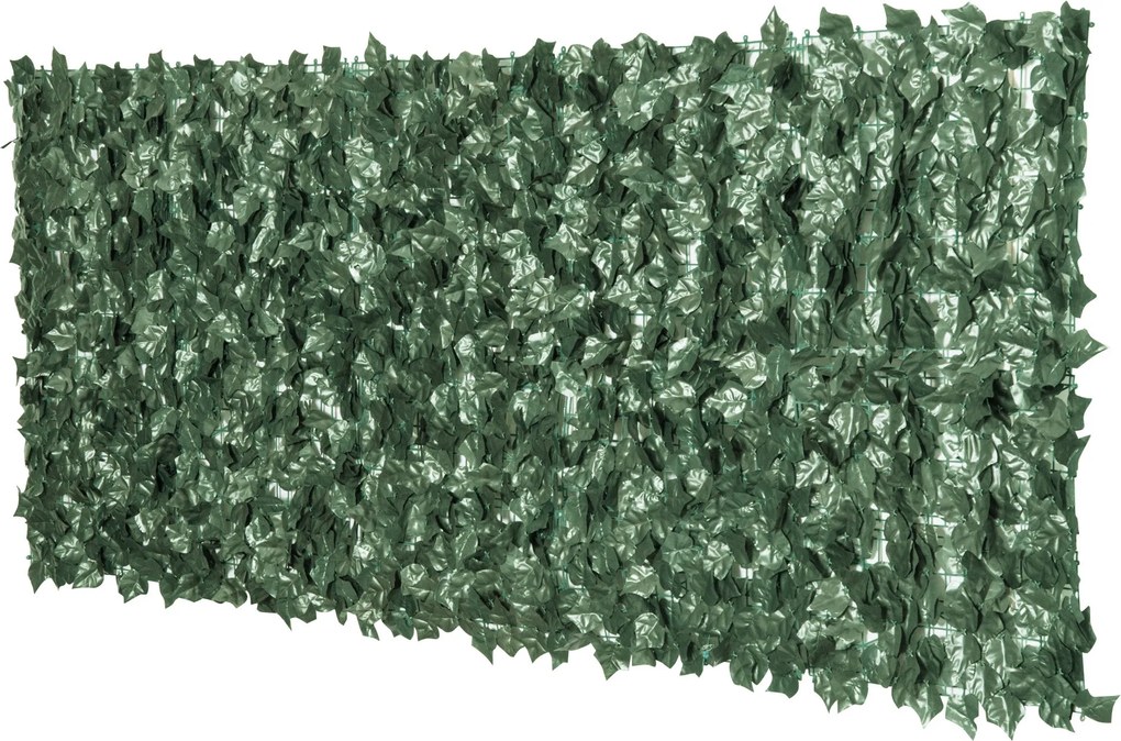 Outsunny Mesterséges Sövény Magánélet Védőernyő, UV Védelem, Zöld Erkély Magánélet Védőernyő, Kerítés Magánélet Védőernyő Levéllel, Sövény Kerítés, Me