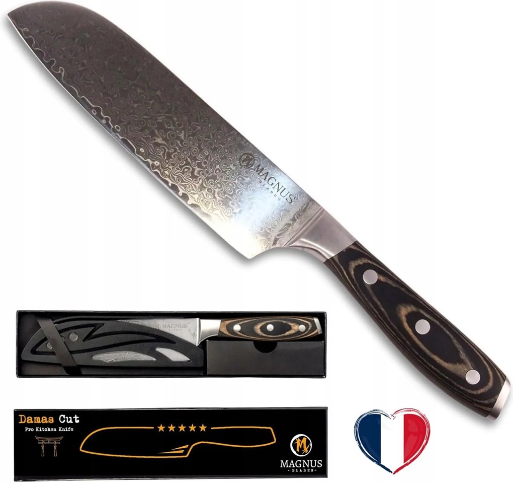 Tasak Damaszkuszi acél késVg10 Damaszkuszi rétegelt japán acél