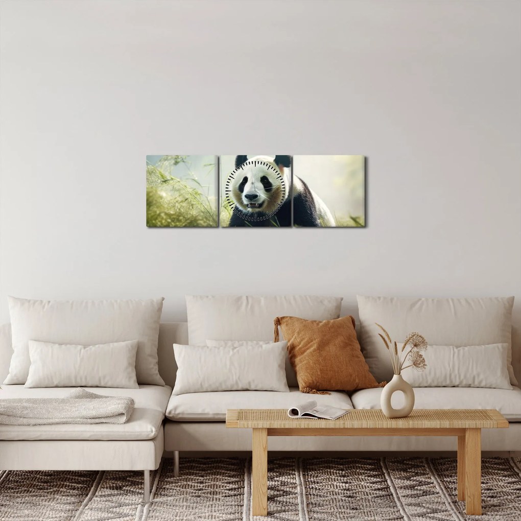 Kép - Panda (órával) (90x30 cm)