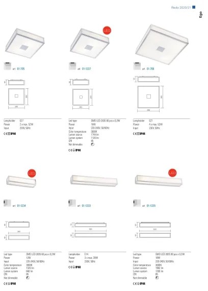 Redo 01-1234 - LED fürdőszobai fali lámpa EGO LED/12W/230V IP44 króm