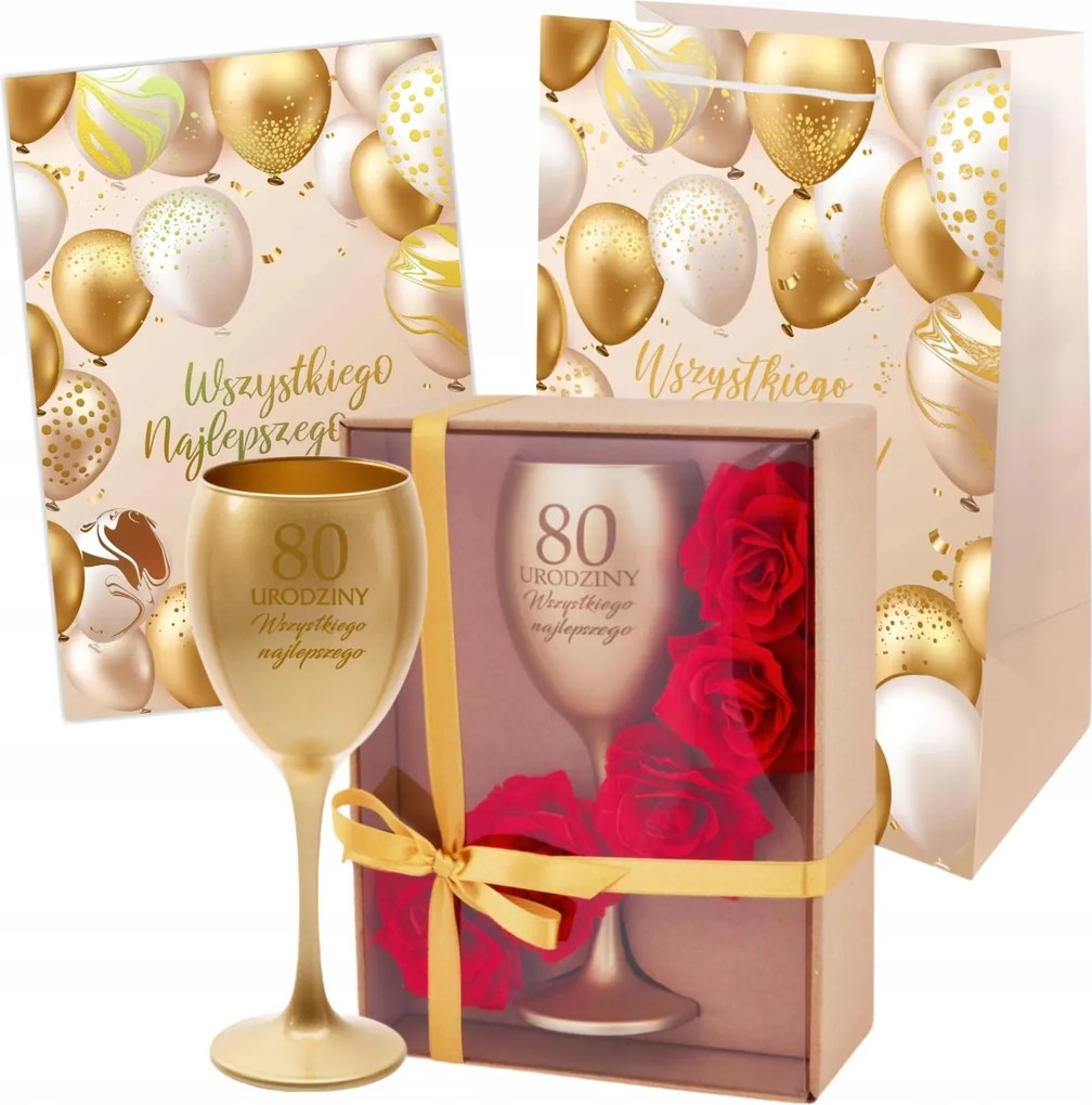 Ajándék 80. Születésnapra Nőnek Anya Nagymama Pohár Szett Ajándéktárgy