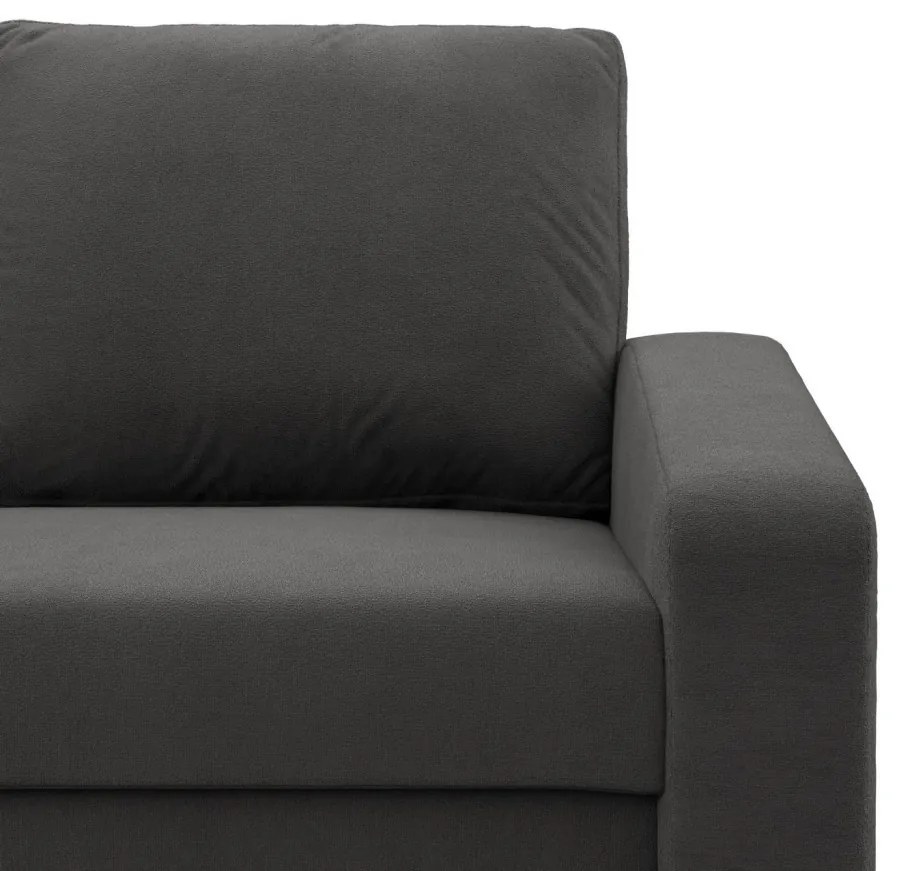 Zeus sarokkanapé, 1 ágyneműtartóval, döntött kartámasz, szövet anyag, univerzális oldal, bonell töltet, szürke