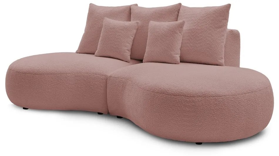 Rózsaszín buklé szövet kanapé 260 cm Saint-Germain – Bobochic Paris