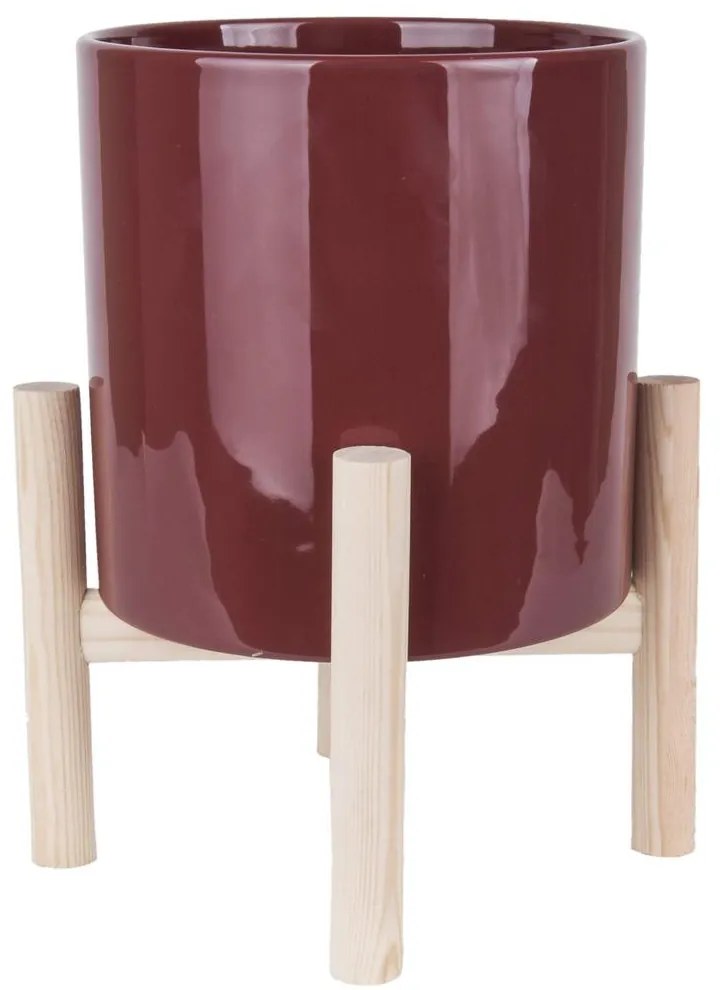 Trestle kaspó állvánnyal, bordó