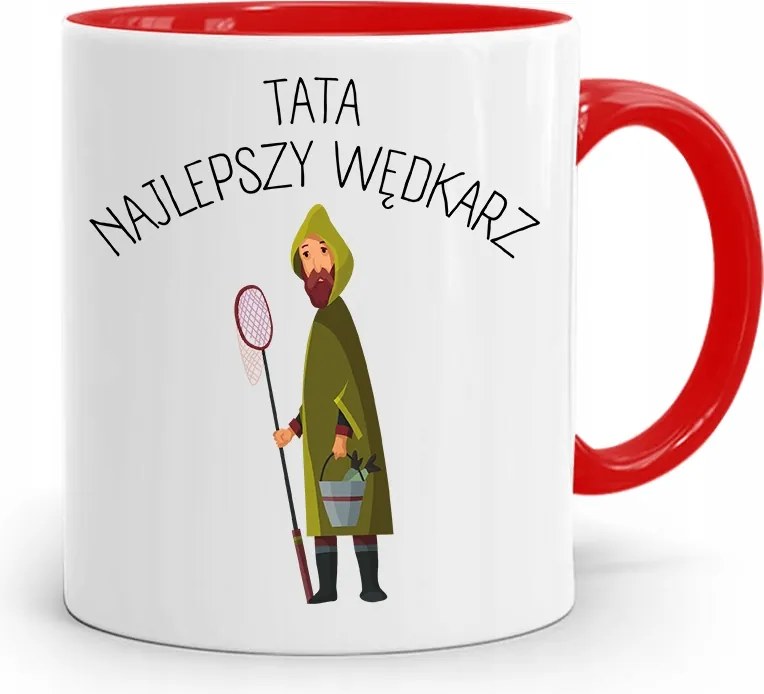 Piros Bögre Apának A Legjobb Horgász fényképes nyomtatással