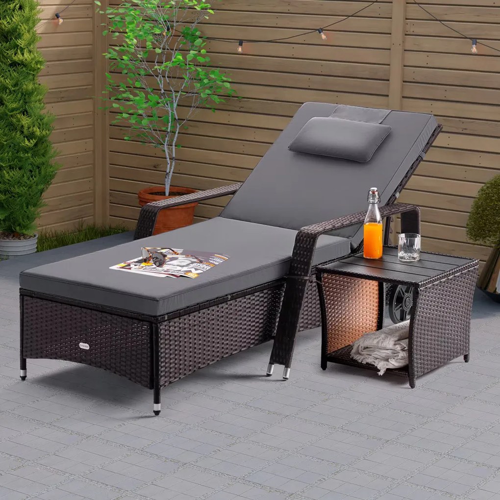 Deuba Vedis polyrattan asztalka 45x45x40 cm - barna