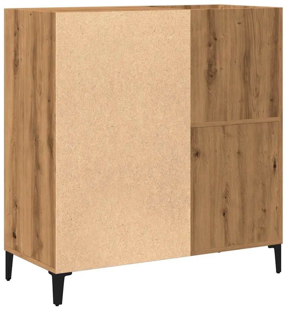 kézműves tölgy színű szerelt fa hanglemezszekrény 84,5x38x89 cm