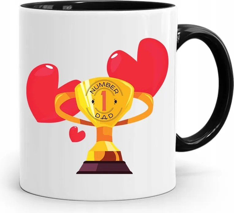 Fekete Bögre Apák Napi Ajándék 1-ES Szám Dad fényképes nyomattal