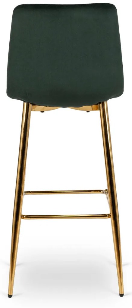 Zöld Bársony Bárszék Aranyszínű Lábbal. ARIEL