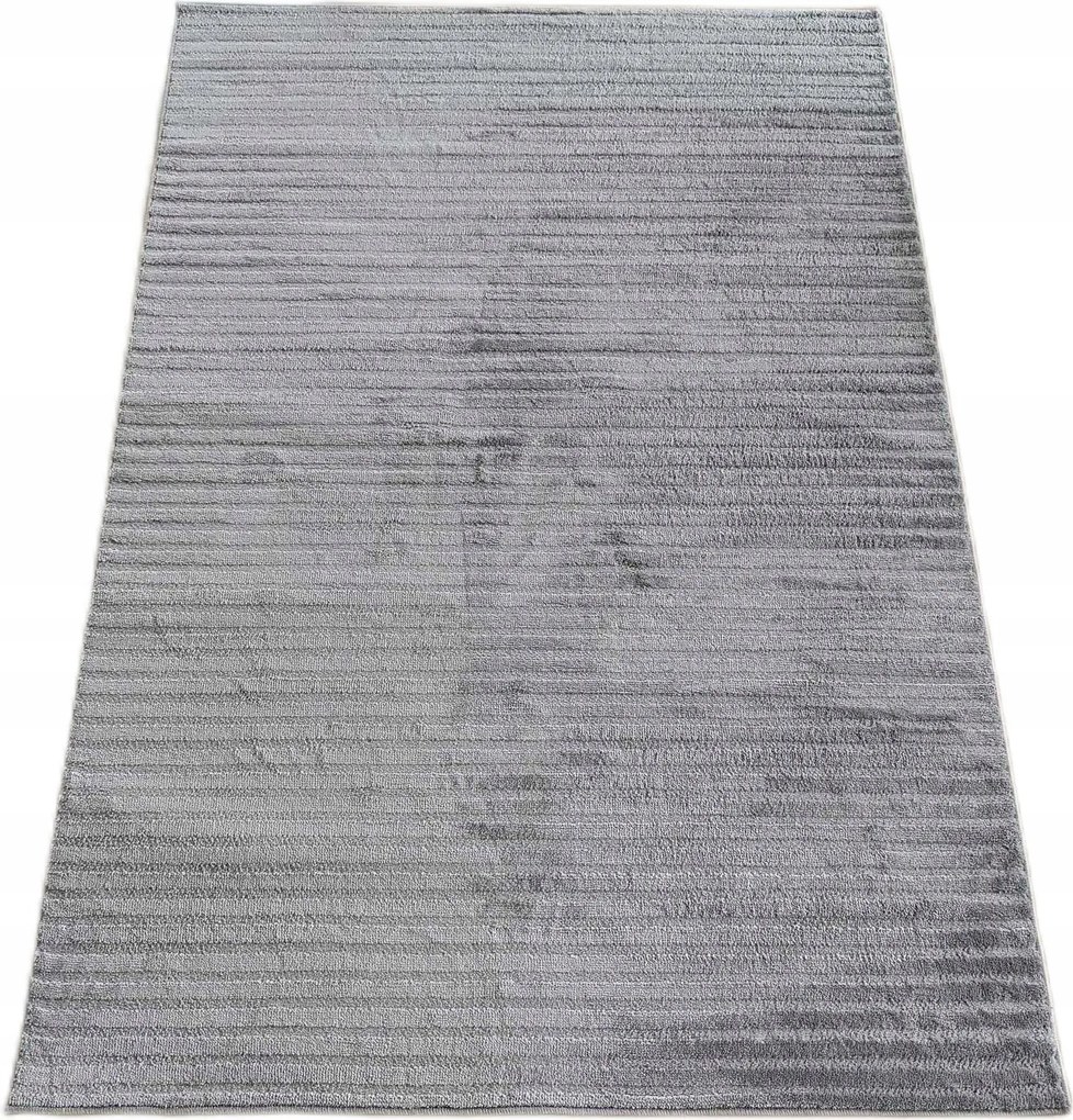 Modern plüss szőnyeg 160x230cm rövid puha sörtékkel,szürke szín