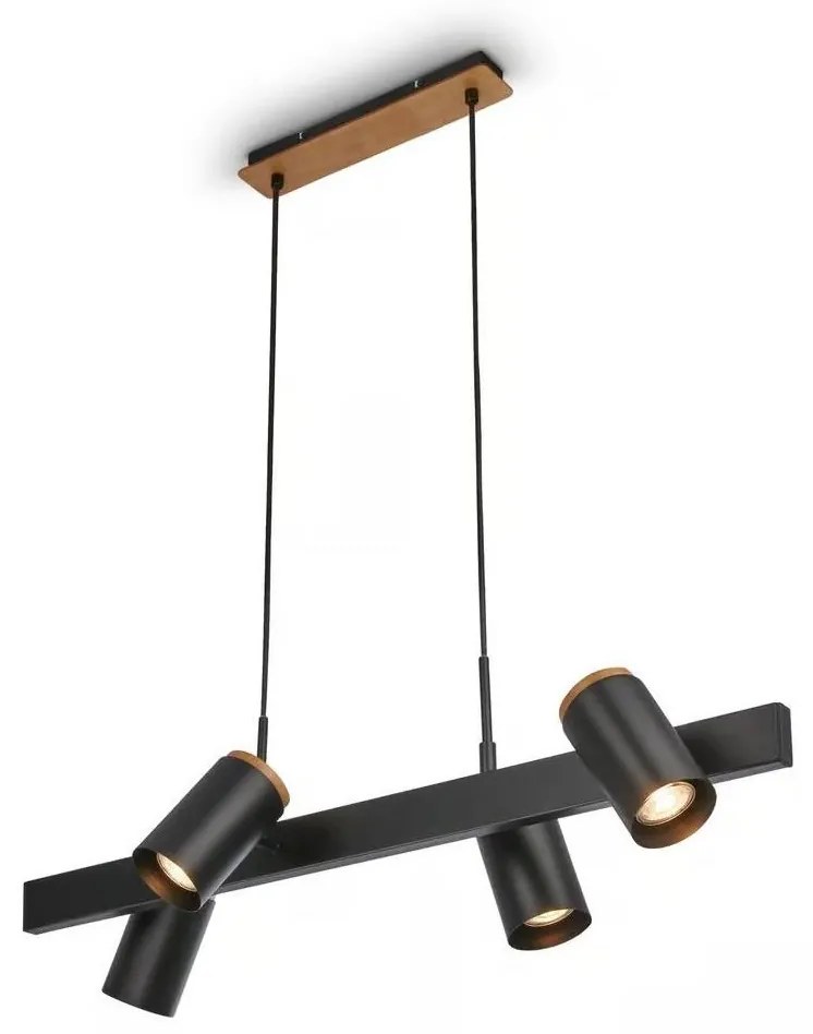 Briloner 4059045 - ERA kábeles csillár 4xGU10/10W/230V fekete