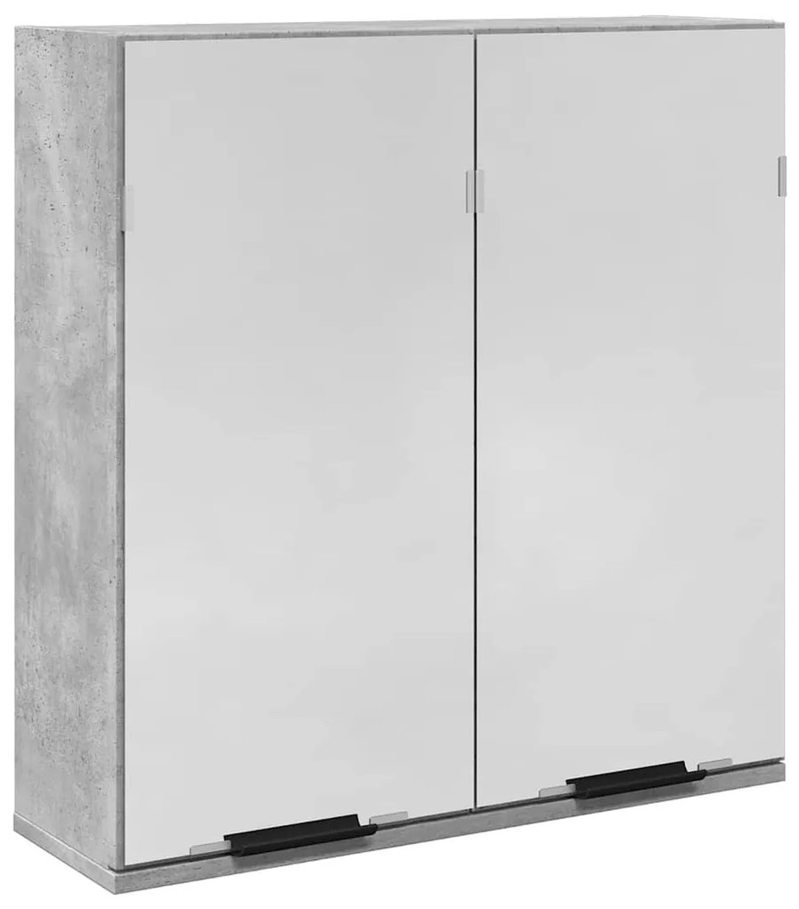 Fürdőszobai tükörszekrény betonszürke 64x20x66,5 cm műfa