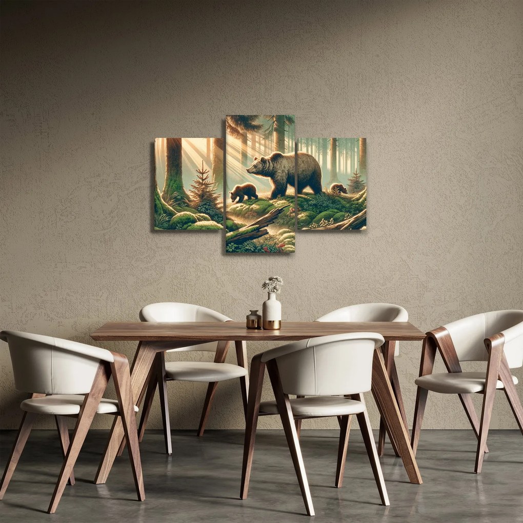 Kép - Medvék az erdőben (90x60 cm)
