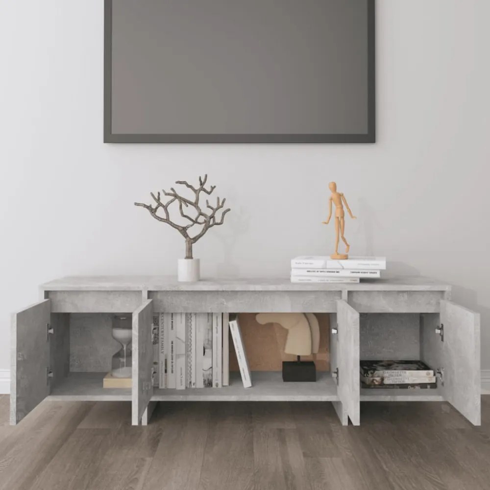 betonszürke szerelt fa TV-szekrény 120x30x40,5 cm