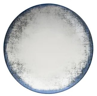 24 részes étkészlet, fehér/kék, porcelán