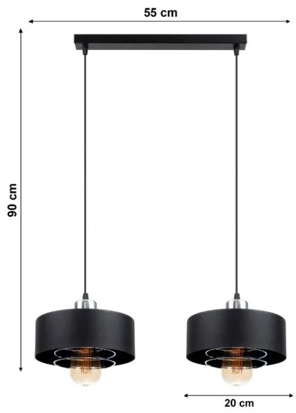 Csillár zsinóron VEST 2xE27/60W/230V