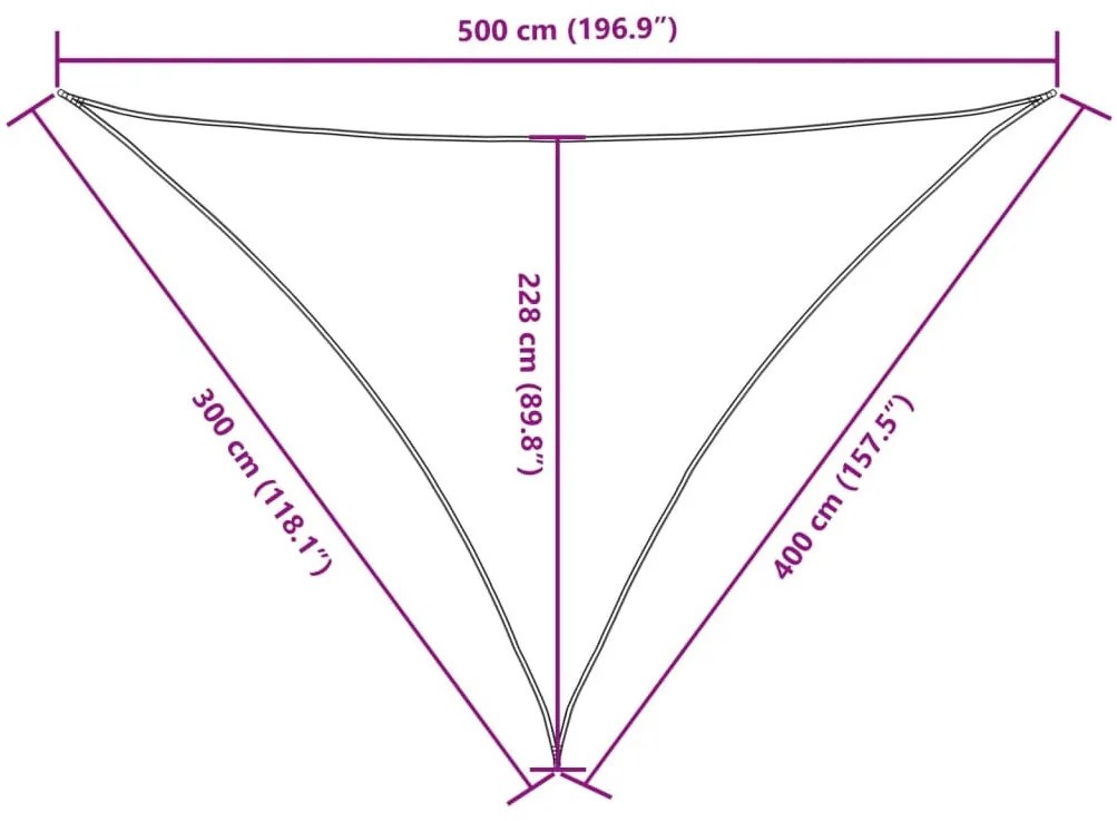 terrakotta háromszögű oxford-szövet napvitorla 3 x 4 x 5 m