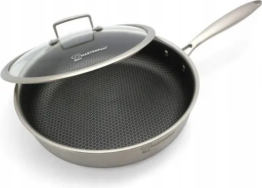 Acél serpenyő Masterpan fedővel 26 cm – Prémium Minőségű Indukció