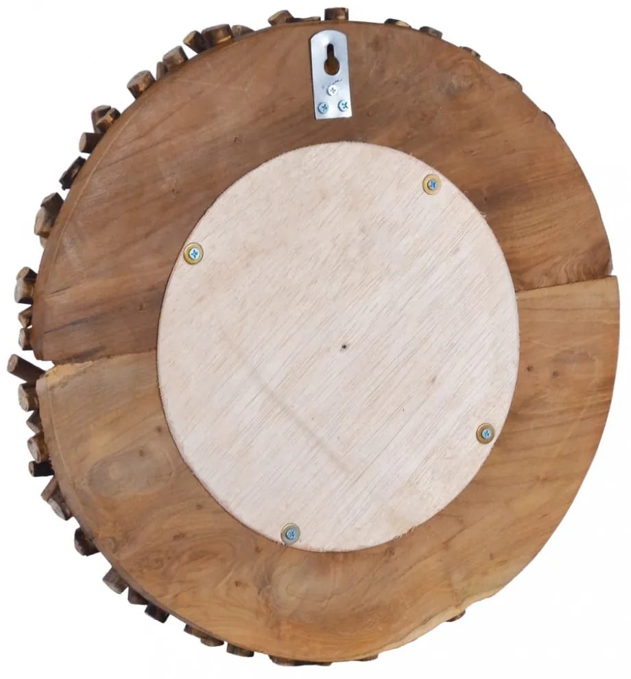 vidaXL kör alakú tíkfa falitükör 40 cm